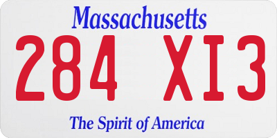 MA license plate 284XI3