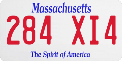 MA license plate 284XI4
