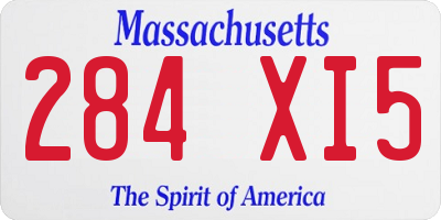 MA license plate 284XI5