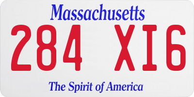 MA license plate 284XI6