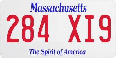 MA license plate 284XI9