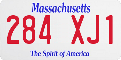 MA license plate 284XJ1