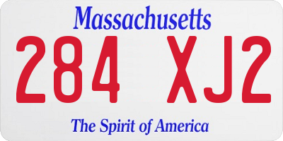MA license plate 284XJ2