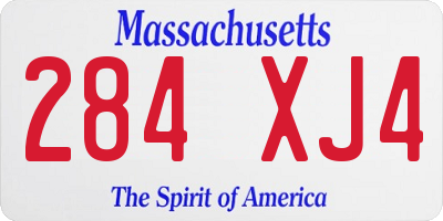 MA license plate 284XJ4