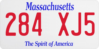 MA license plate 284XJ5