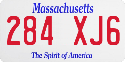 MA license plate 284XJ6