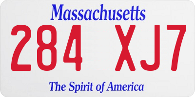 MA license plate 284XJ7