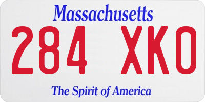 MA license plate 284XK0