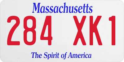 MA license plate 284XK1