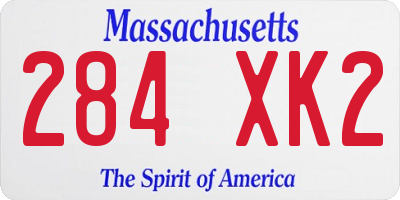 MA license plate 284XK2