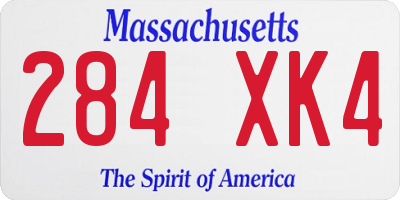 MA license plate 284XK4