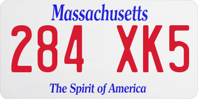 MA license plate 284XK5