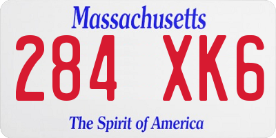 MA license plate 284XK6