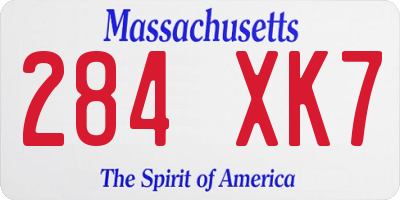 MA license plate 284XK7
