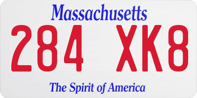 MA license plate 284XK8