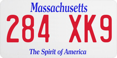 MA license plate 284XK9