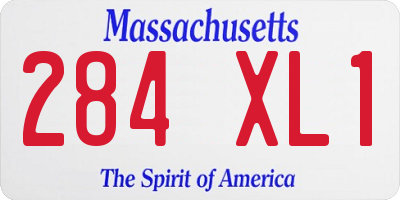 MA license plate 284XL1