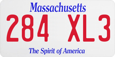 MA license plate 284XL3
