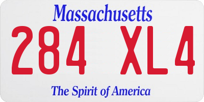 MA license plate 284XL4