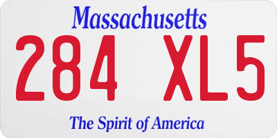MA license plate 284XL5