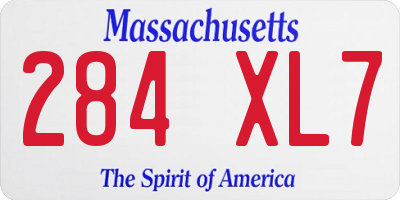 MA license plate 284XL7