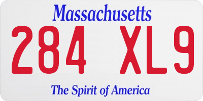 MA license plate 284XL9