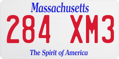 MA license plate 284XM3