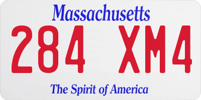 MA license plate 284XM4