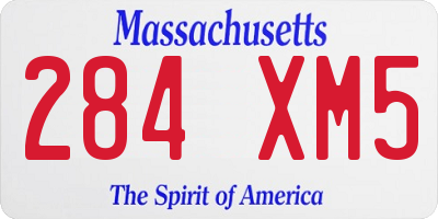 MA license plate 284XM5