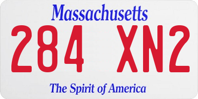 MA license plate 284XN2
