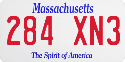 MA license plate 284XN3