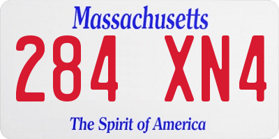 MA license plate 284XN4