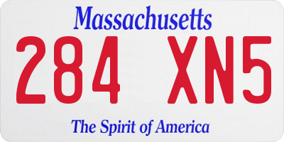 MA license plate 284XN5