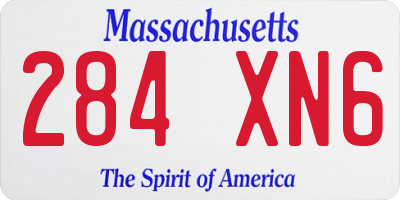 MA license plate 284XN6