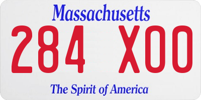 MA license plate 284XO0