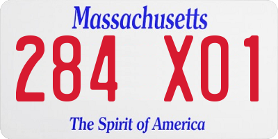 MA license plate 284XO1