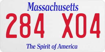 MA license plate 284XO4