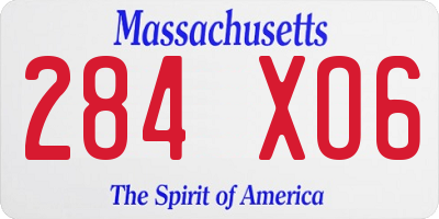 MA license plate 284XO6
