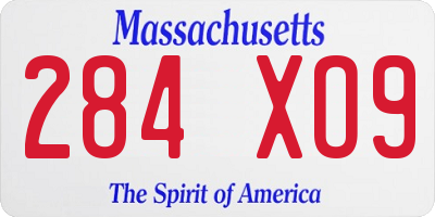 MA license plate 284XO9