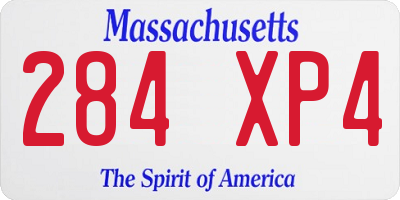 MA license plate 284XP4