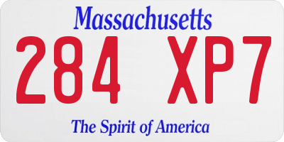 MA license plate 284XP7