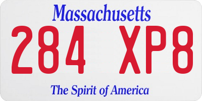 MA license plate 284XP8