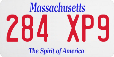 MA license plate 284XP9