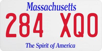 MA license plate 284XQ0