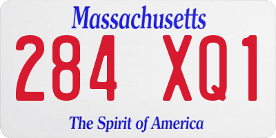 MA license plate 284XQ1