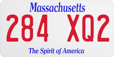 MA license plate 284XQ2