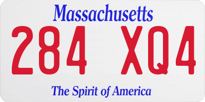MA license plate 284XQ4