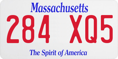 MA license plate 284XQ5