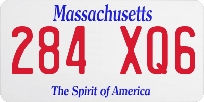 MA license plate 284XQ6