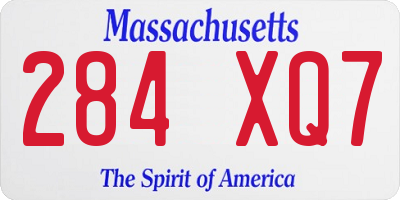 MA license plate 284XQ7